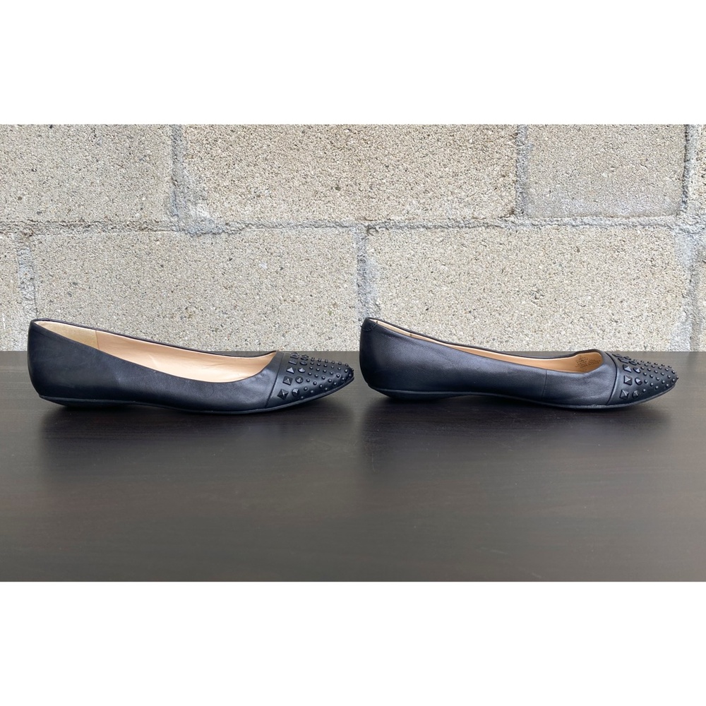 BCBGeneration - Zeleni Black Studded Leather Flats - size 7.5 B - Picture 5 of 12